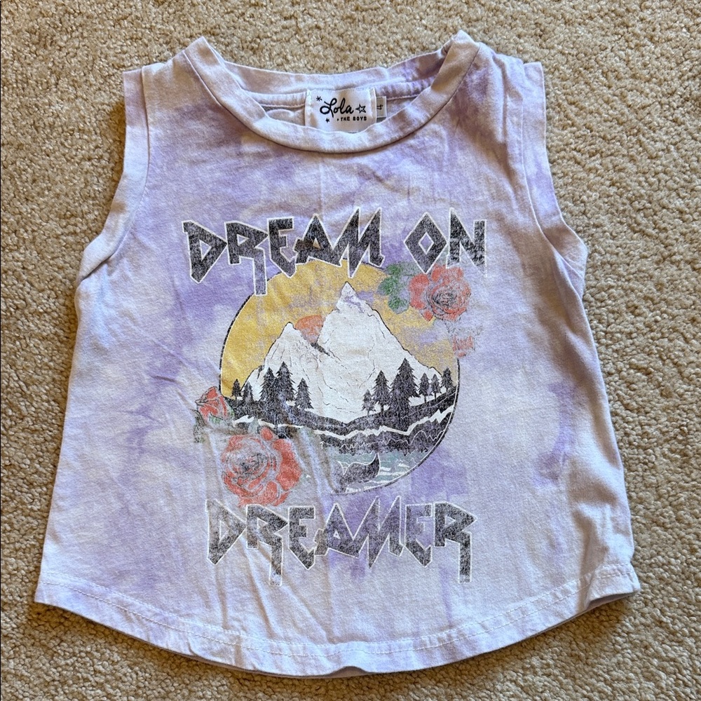 Lola + The Boys Lavender Graphic 'Dream On Dreamer' Girls Tank